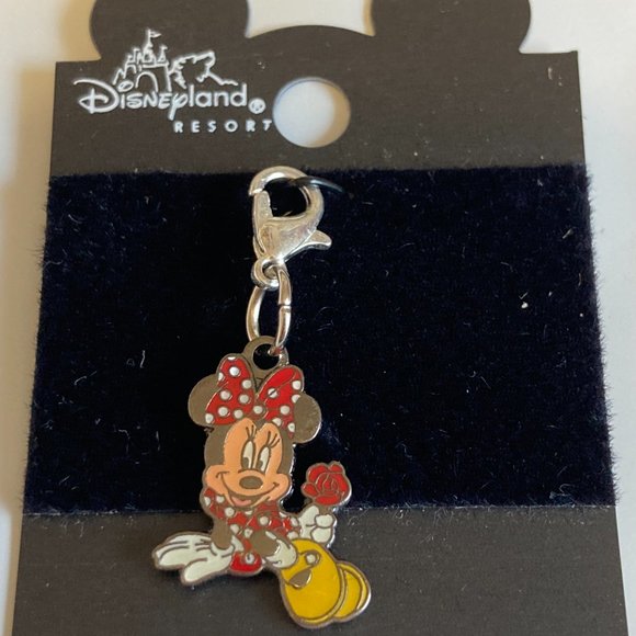 Vintage Disney Minnie Mouse Charm Zipper Pull Polka Dots Purse Charm Signed - Picture 3 of 11